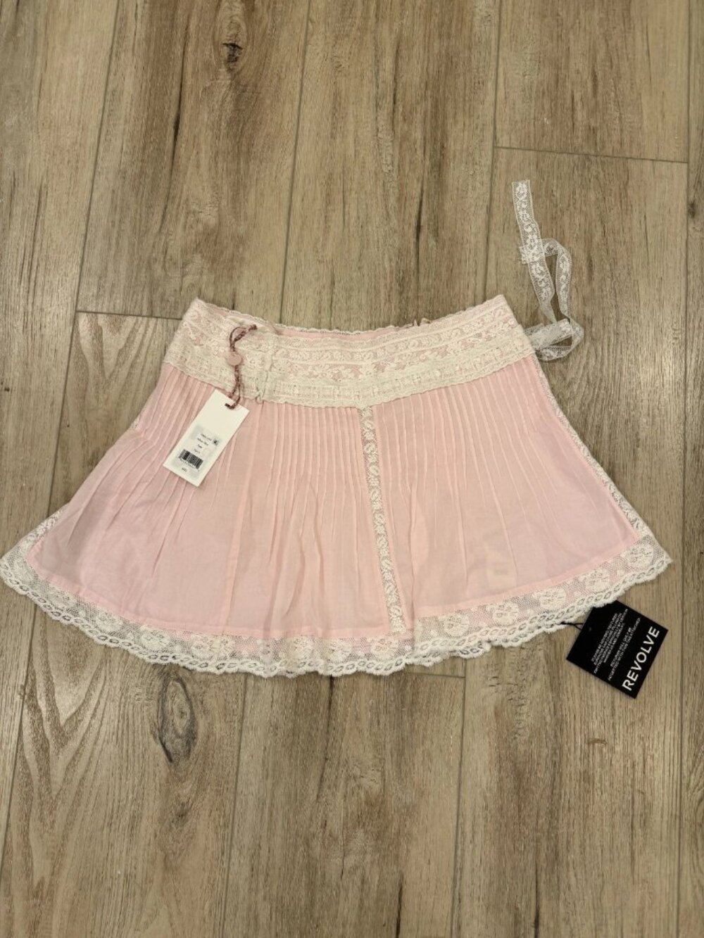 Love Shack Fancy Pink Lace Mini Skirt New With Tags